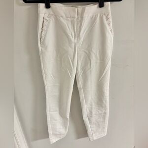 White Columnist Ankle Mid Rise Express Trouser Pants